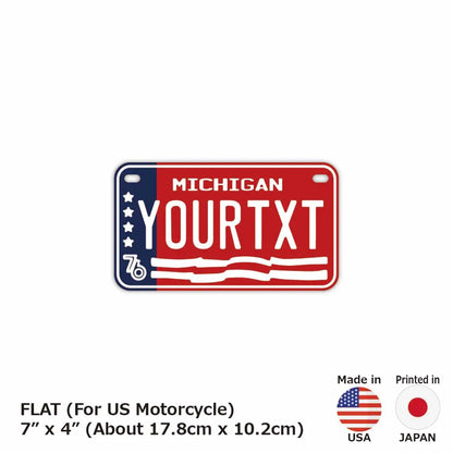 【中・USバイク用】ミシガン1976/オリジナルアメリカナンバープレート PL8HERO