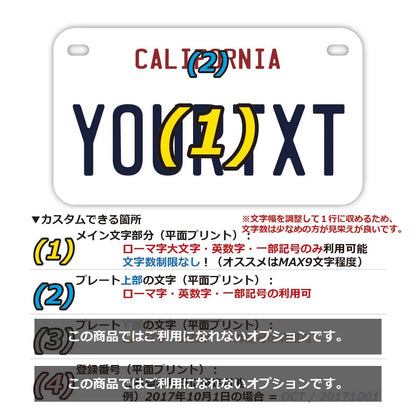 【中・USバイク用】カリフォルニア1990's/オリジナルアメリカナンバープレート PL8HERO