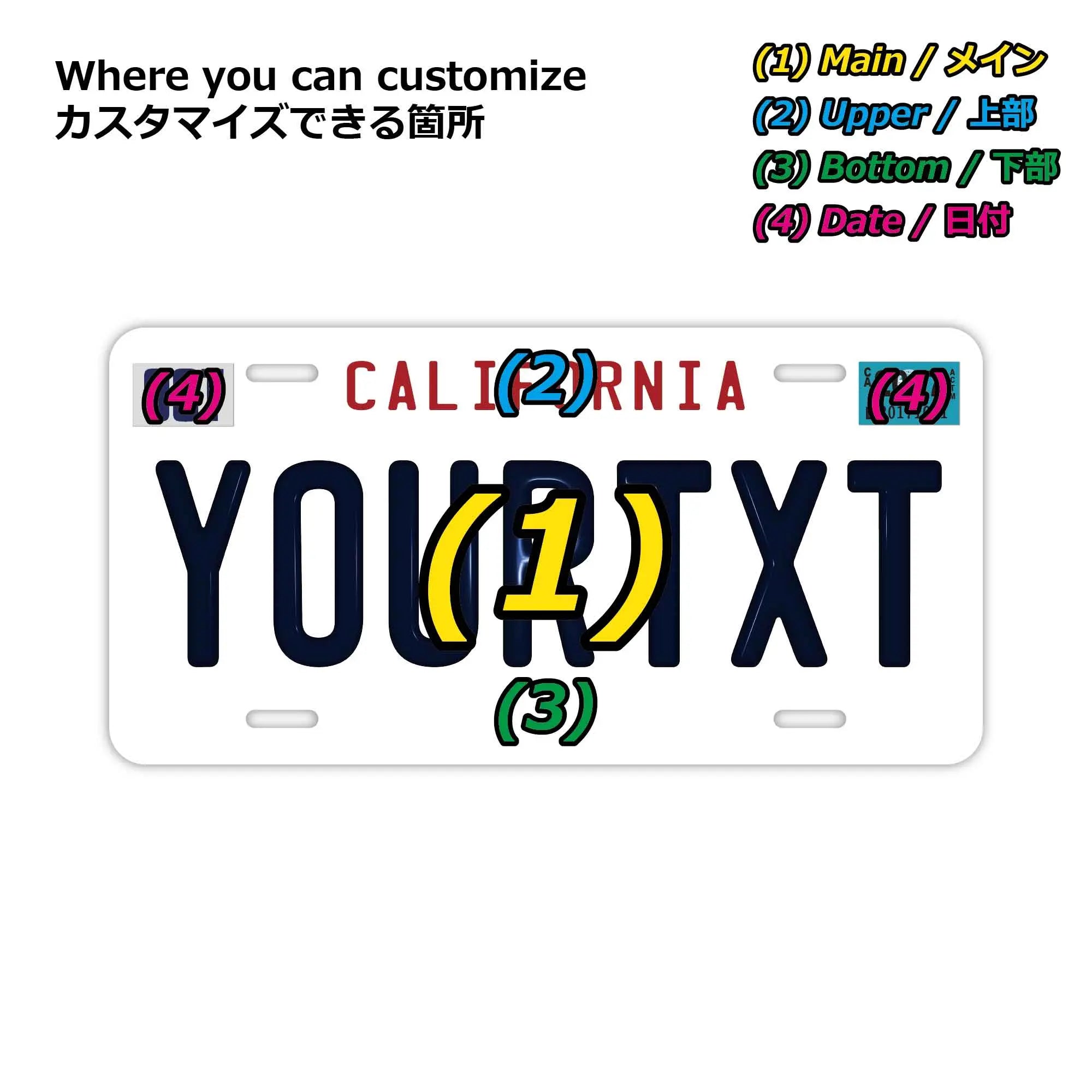 [Large/US Car] California 1990's/Original America Embossed Number Plate  Fashionable Nameplate Signboard - PL8HERO