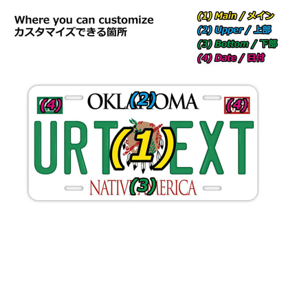 【大・US車用】オクラホマ1994/オリジナルアメリカエンボスナンバープレート おしゃれ表札看板 PL8HERO