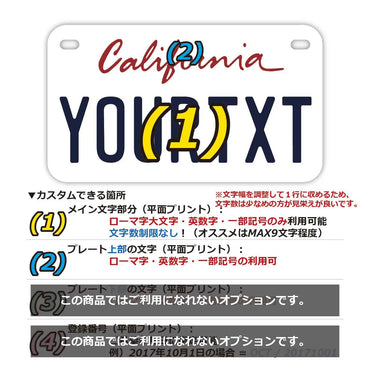 [For medium / US motorcycles] California 2000's / Original American license plate