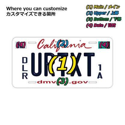 【大・US車用】カリフォルニア2011・ディーラー/オリジナルアメリカエンボスナンバープレート おしゃれ表札看板 PL8HERO