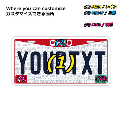 【大・US車用】オハイオ2013/オリジナルアメリカエンボスナンバープレート おしゃれ表札看板 PL8HERO