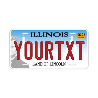 【大・US車用】イリノイ2017/オリジナルアメリカエンボスナンバープレート おしゃれ表札看板 PL8HERO