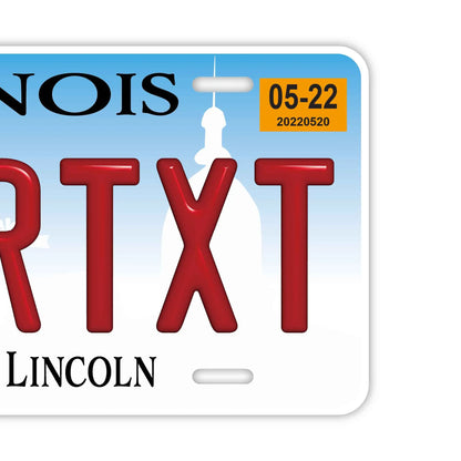 【大・US車用】イリノイ2017/オリジナルアメリカエンボスナンバープレート おしゃれ表札看板 PL8HERO