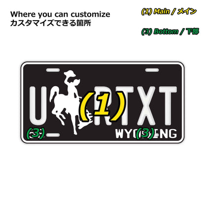 【大・US車用】ワイオミング56/オリジナルアメリカエンボスナンバープレート おしゃれ表札看板 PL8HERO