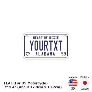 ネームプレート 【中・USバイク用】アラバマ59/オリジナルアメリカナンバープレート