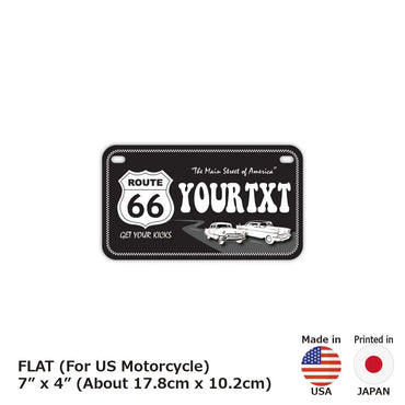カスタムライセンスプレート型看板 【中・USバイク用】ルート66ブラック/オリジナルアメリカナンバープレート