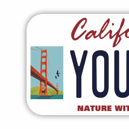 【ステッカー】カリフォルニア-サンフランシスコVer./オリジナルアメリカナンバープレート型・耐水・耐候・屋外OK PL8HERO